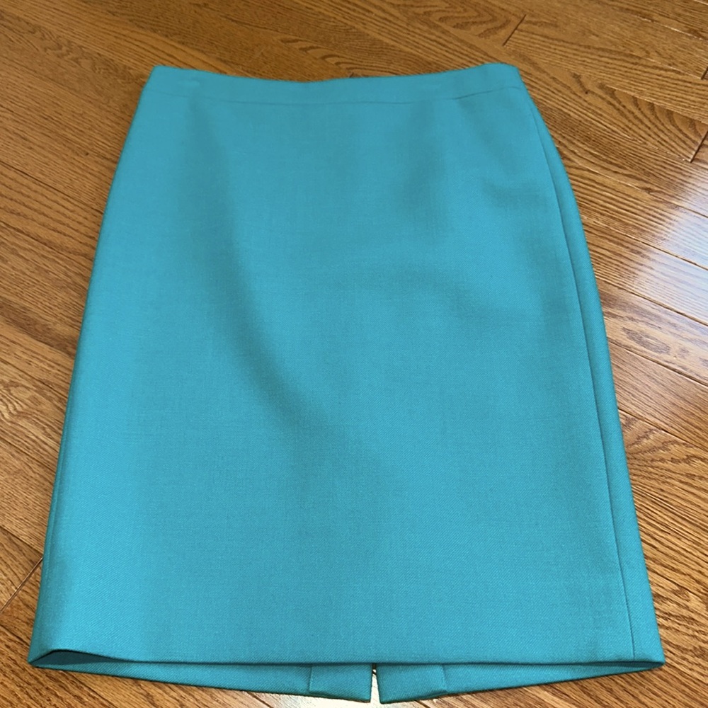 JCrew wool lined turquoise green skirt